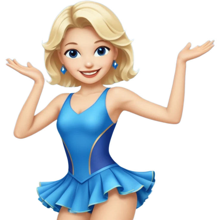 blue jazz style dance costume on blonde emoji
