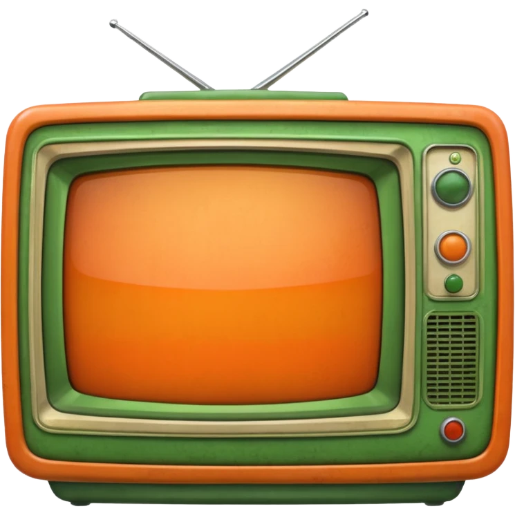 ancienne telévision orange et verte emoji