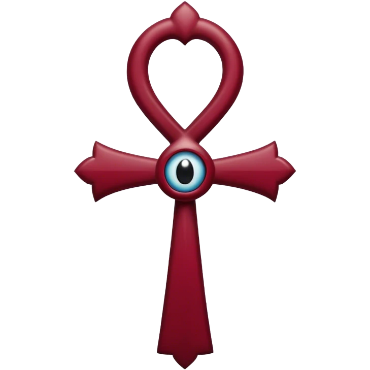 Ankh from the evil eye burgundy emoji