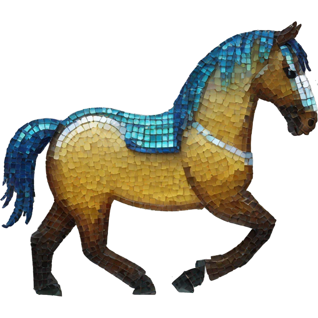 Mirror mosaïque horse  emoji