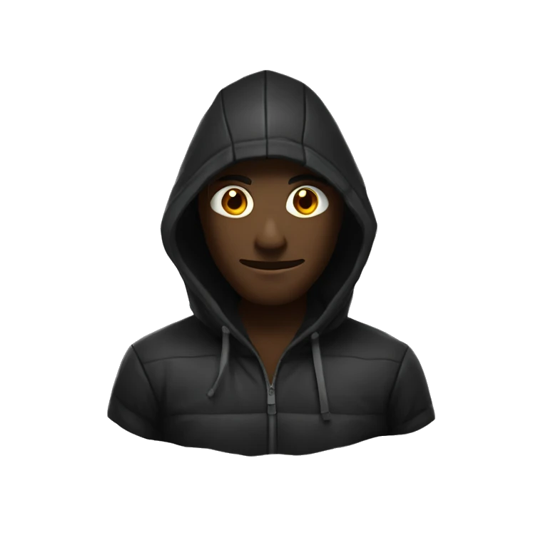 Homme Noire avec une cagoule nocta emoji