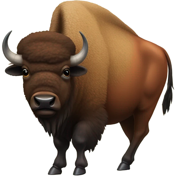 Bison with robin bird on its back emoji