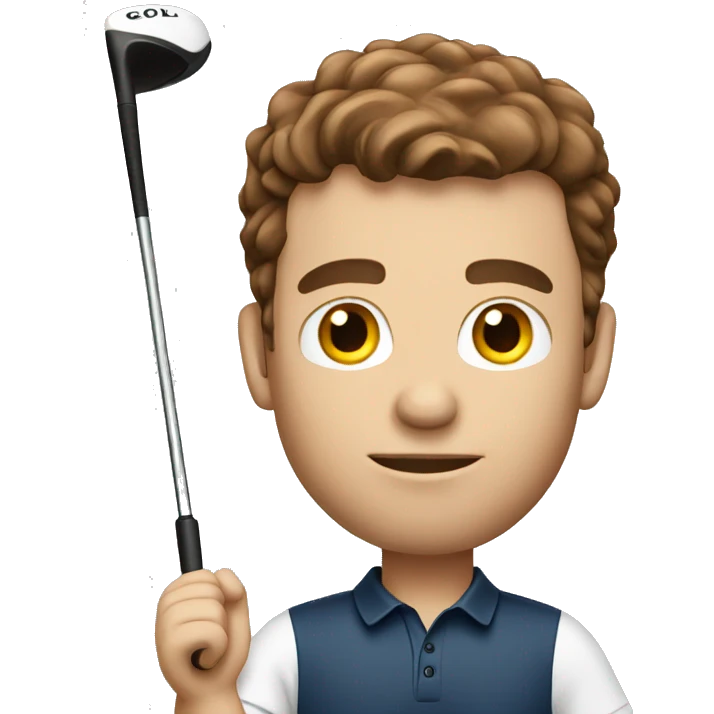 golf man with brown hair emoji