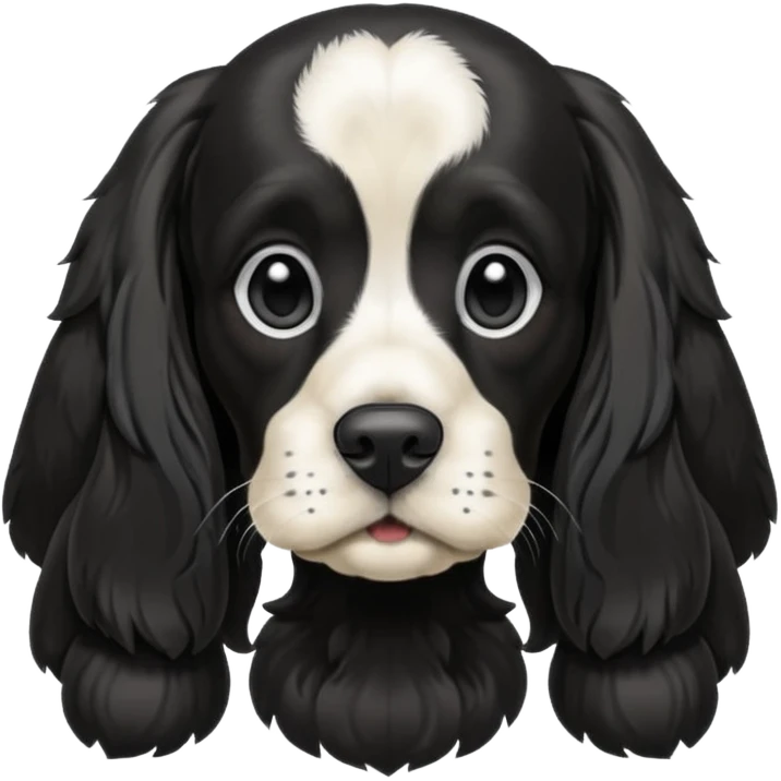 Собака русский кокер спаниель черно-белого цвета emoji