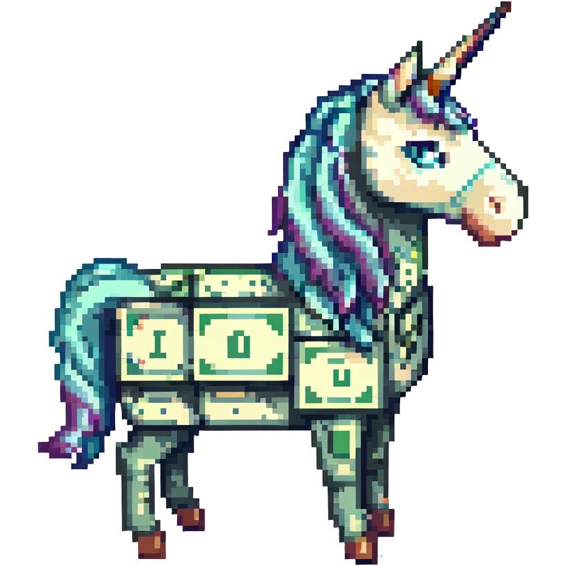 единорог из долларовых купюр, no background emoji