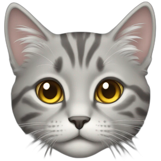 fluffy grey tabby colored cat emoji