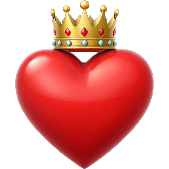 I want a red heart these emoji ❤️ and i also want a crown like this 👑 on it emoji