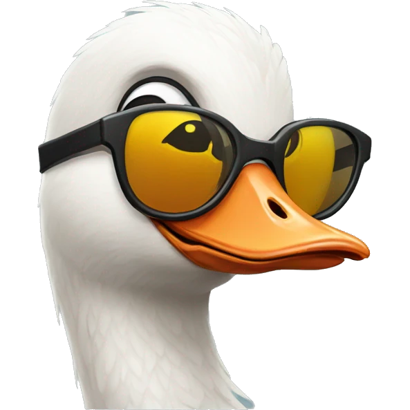 sideways goose with sunglasses emoji