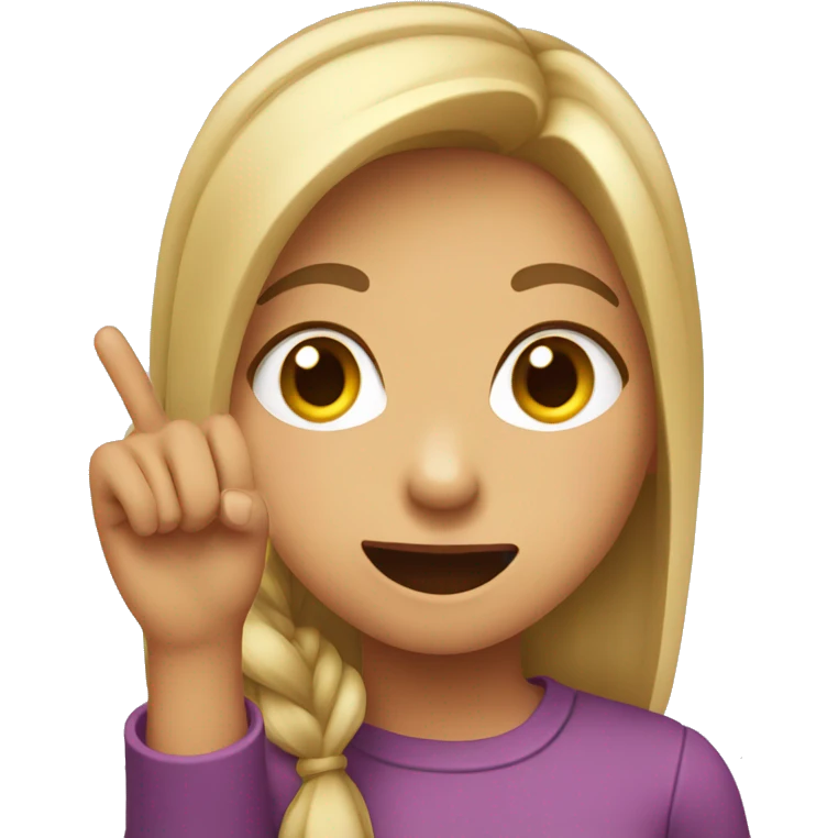 a girl biting one finger cutley emoji