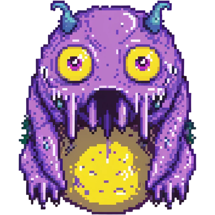 purple slime monster with multiple eyes emoji