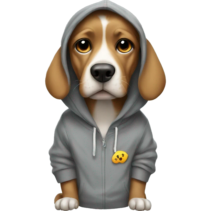 Dog wearing hoodie emoji