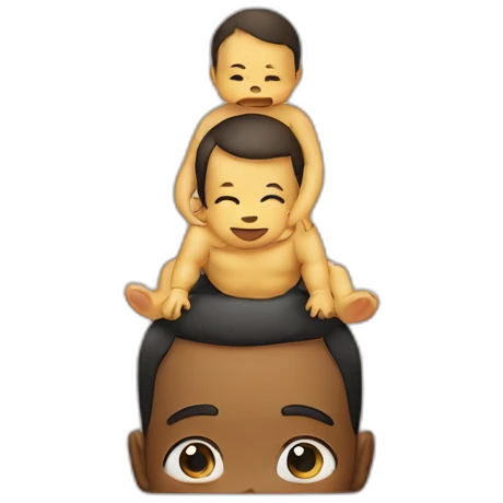 Baby-sits-on-father-head emoji