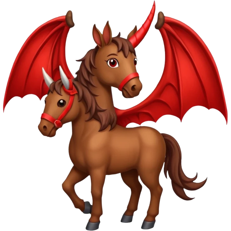 horse with horns and red bat wings emoji