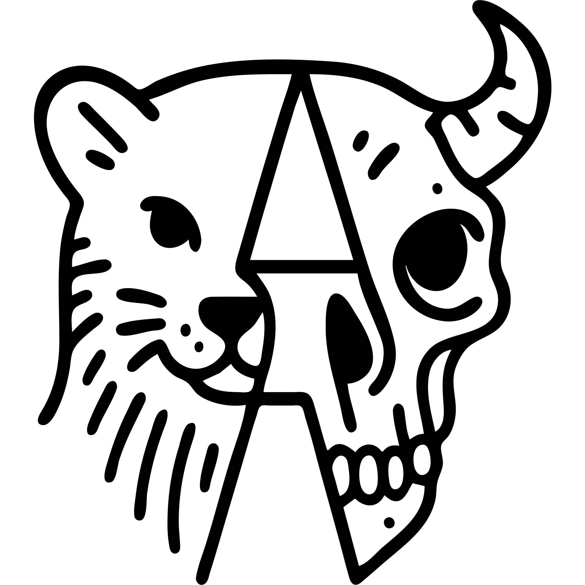a red minimalist icon with sophisticated line art, left half showing stoat face with precise detailed fur lines, right half showing minotaur skull with intricate bone texture and broken horn, negative space in middle forms letter A, sparse overall but with high-quality detailed lines emoji