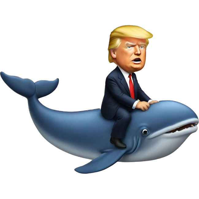 Trump riding whale emoji