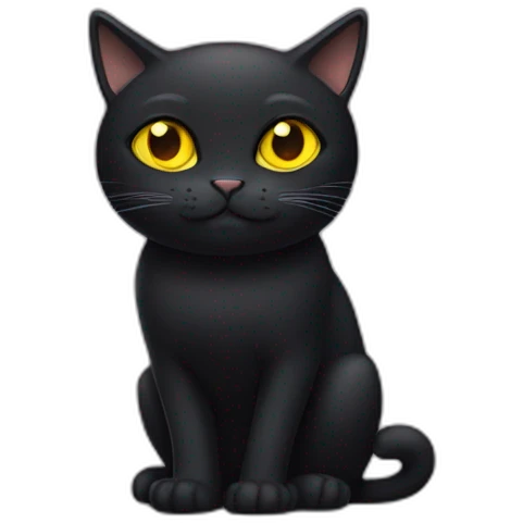black cat, yellow eyes emoji