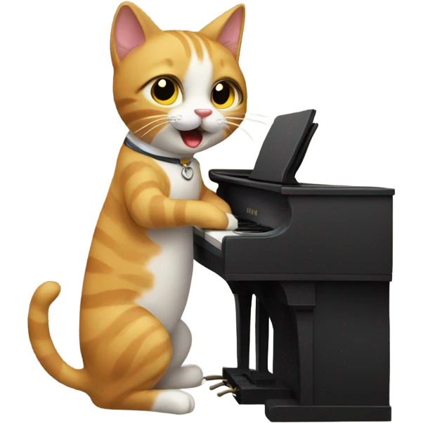Cat playing piano emoji