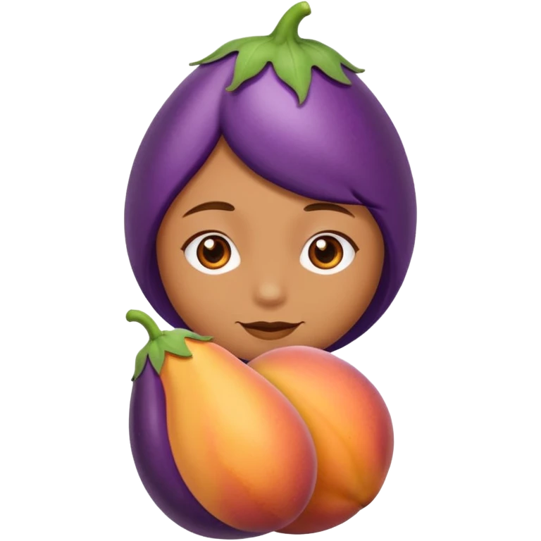 Weird emoji with her eggplant and peaches emoji