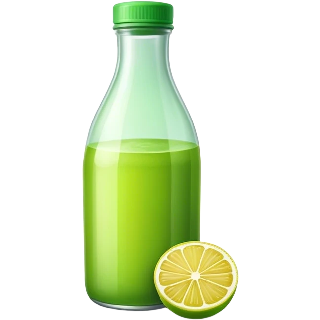 Bottle green lemon juice emoji