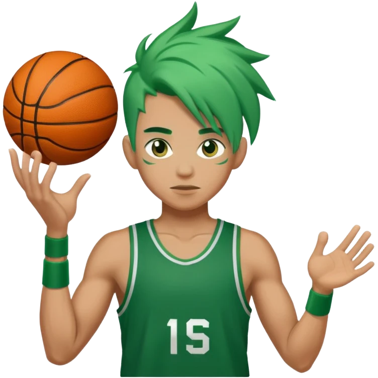 basketball player with green hair emoji