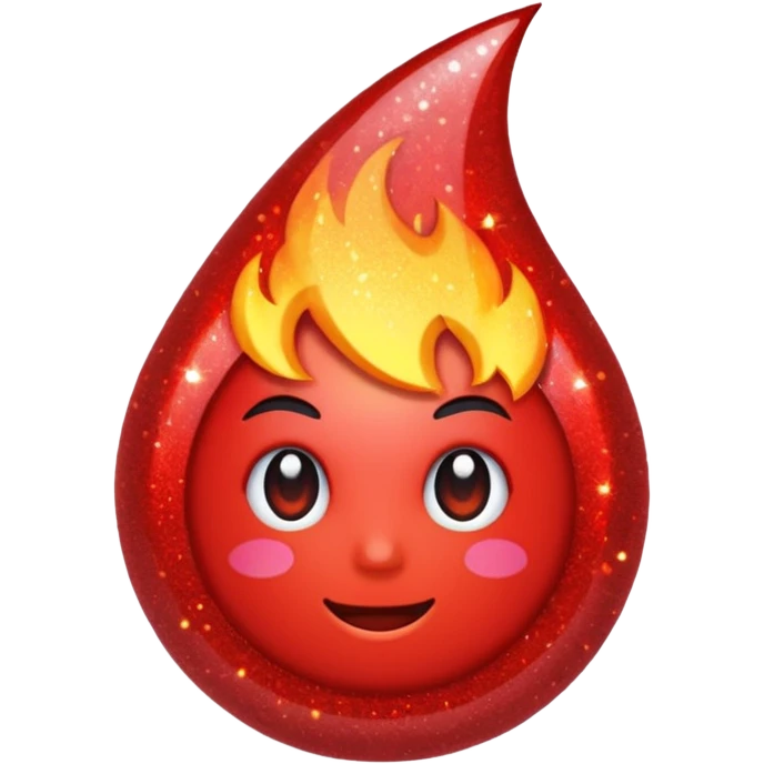 glitter color red fire emoji