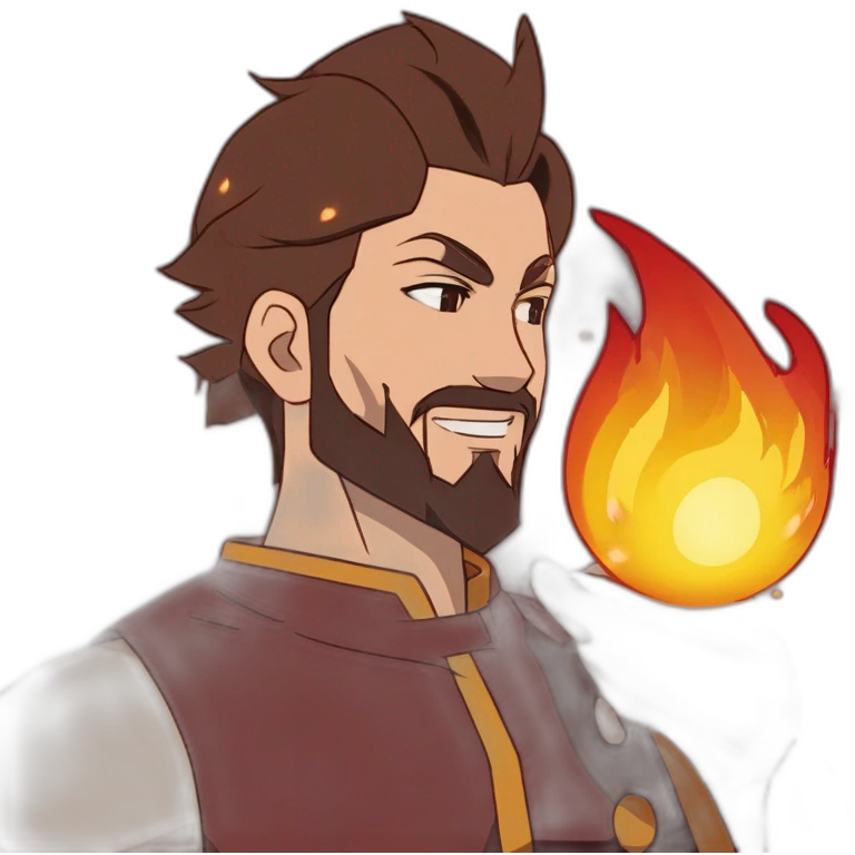 Fire Bender with beard emoji
