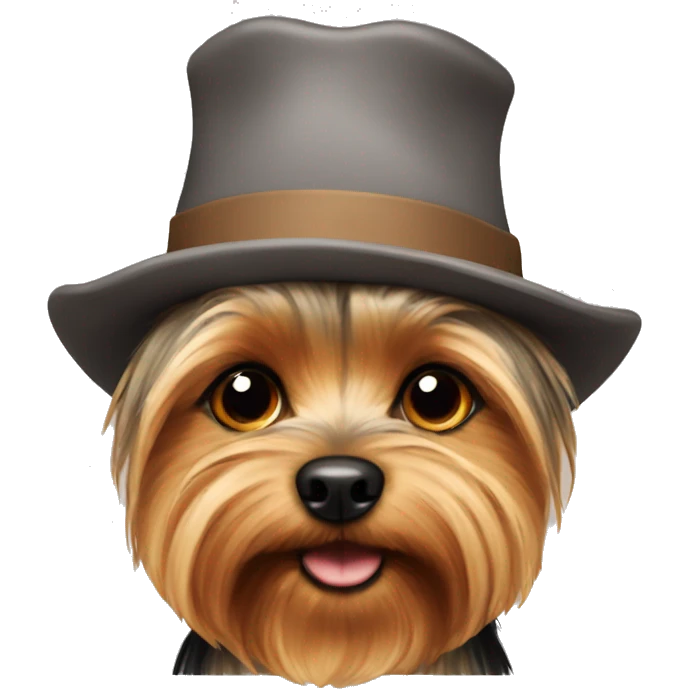 Yorkshire terrier wearing a hat emoji