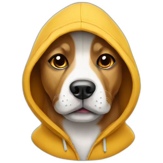 Dog wearing a hoodie emoji