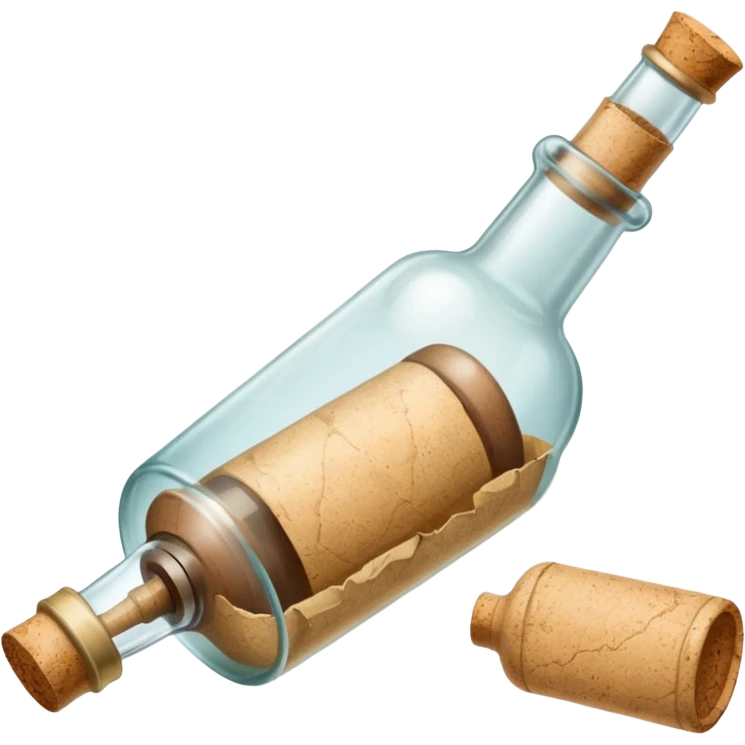 A Message Bottle, letter inside emoji