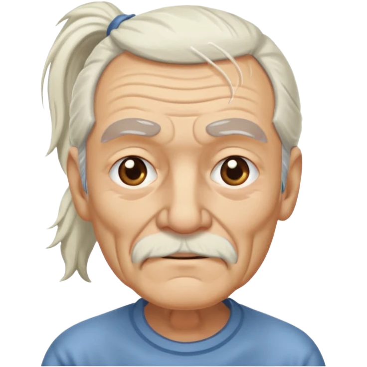 Old man with long white pony tail emoji