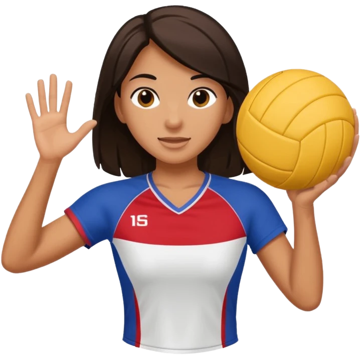 una chica morena jugando voleibol emoji