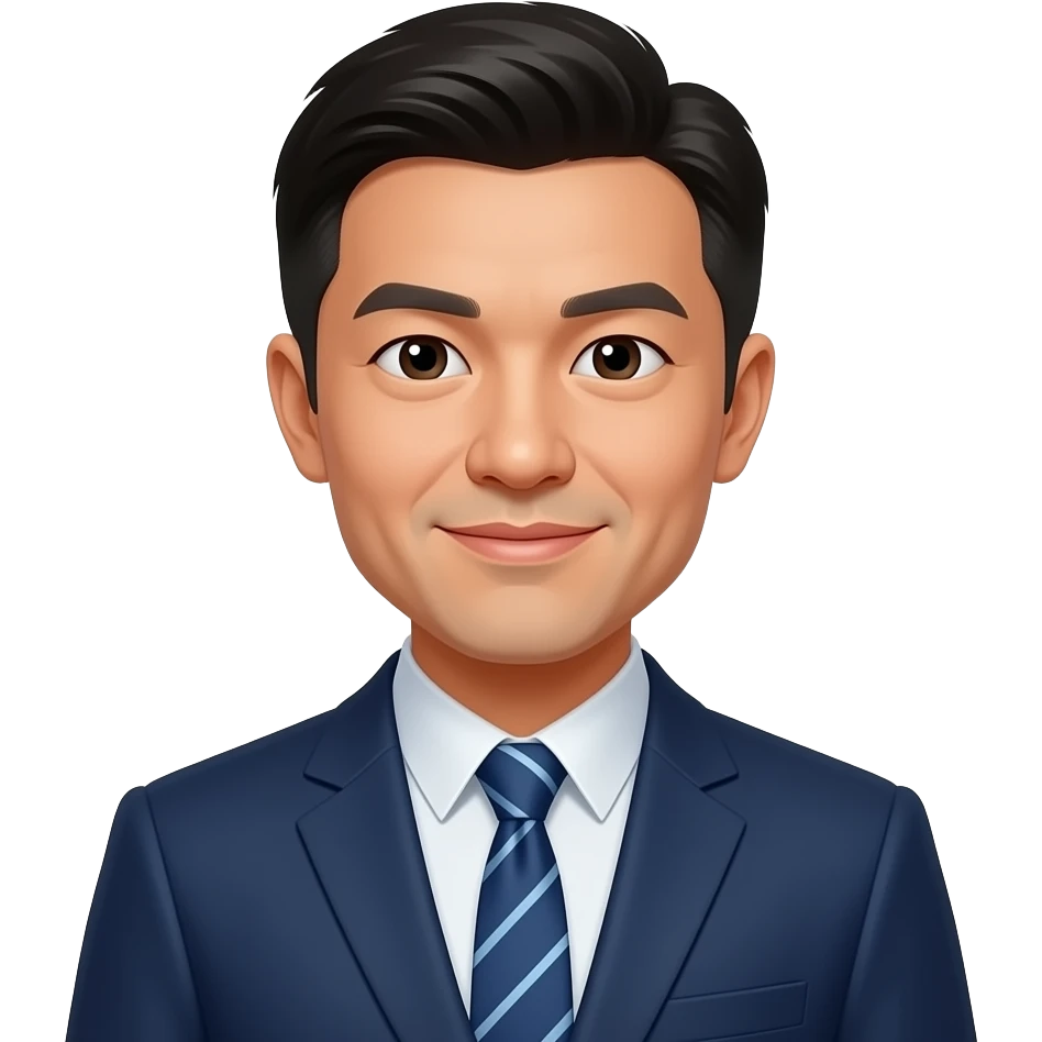 draw a Chinese man, with all the typical physiognomies of people from west emoji