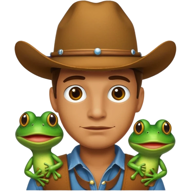 Frog mix With cowboy emoji