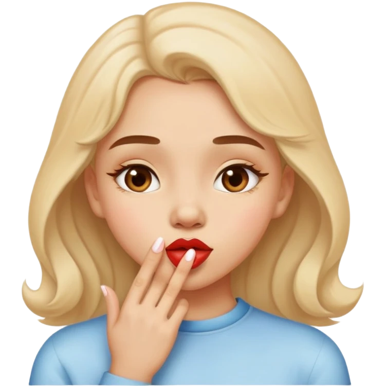 chica dando muchis besos emoji