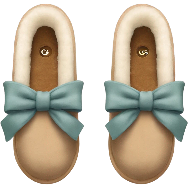 Ugg slippers with coquette bow on them  emoji