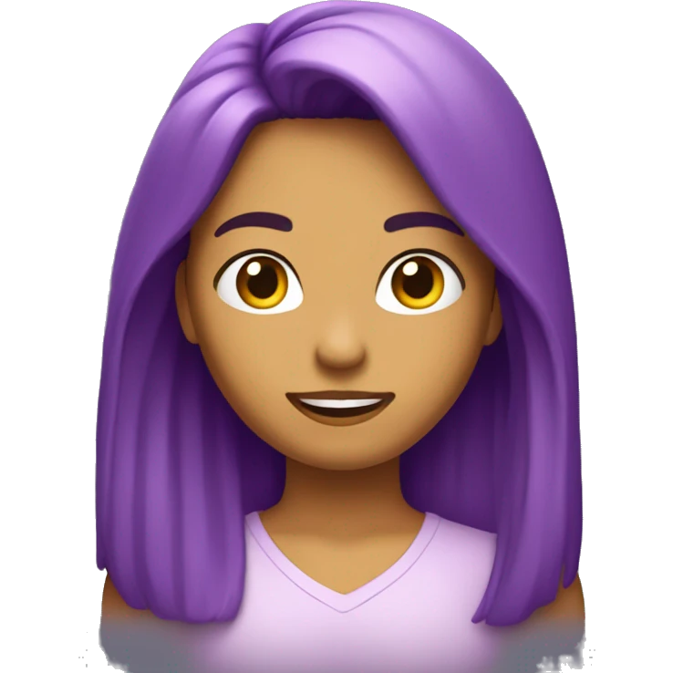 chica con pelo violeta y cara sorprendida emoji