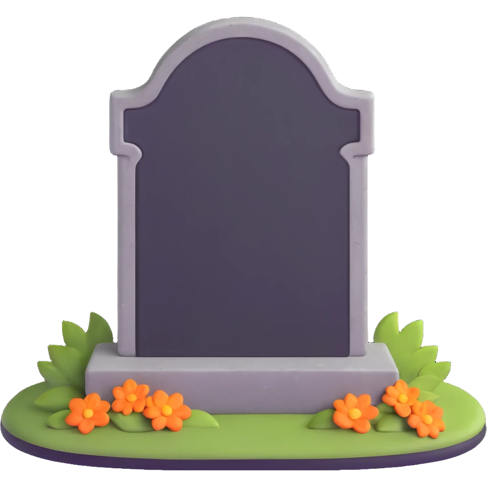 stone gravestone in cemetery emoji