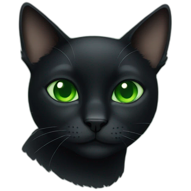 Black cat with green eyes emoji