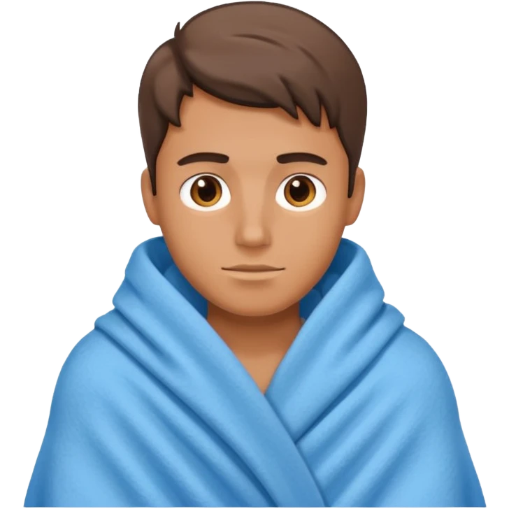 
a guy is using a blanket emoji