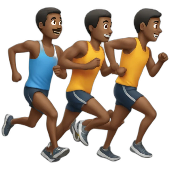 Three men running emoji