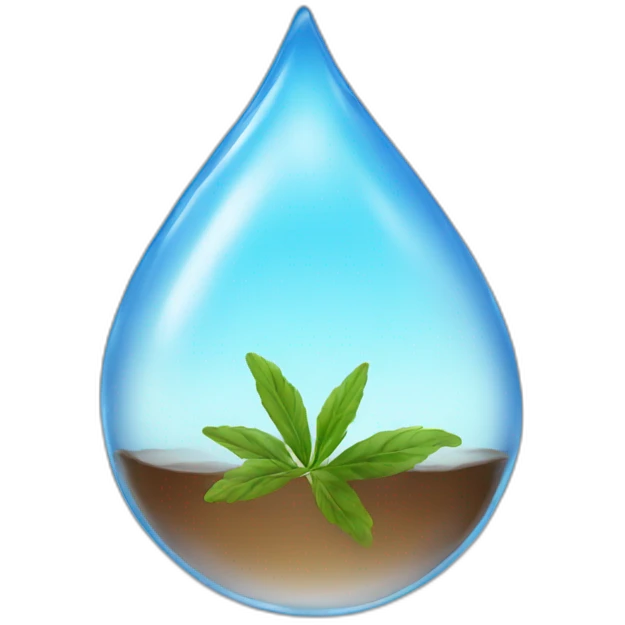 water drop-smoke on top -herb emoji