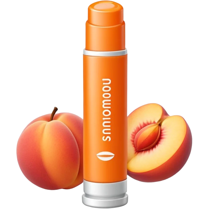 Peach-flavored, tubular lip balm emoji