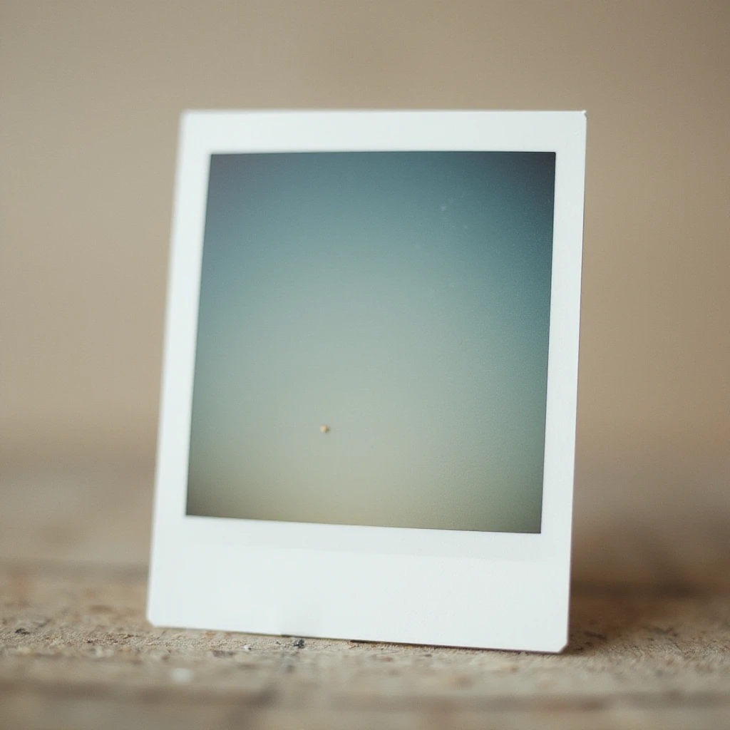 a classic polaroid photo with a white frame, slightly tilted, realistic style emoji