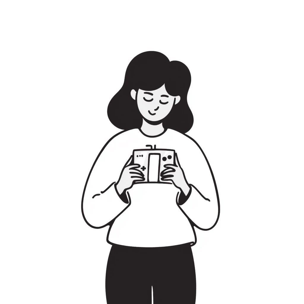 A person plays with the GameBoy advance emoji
