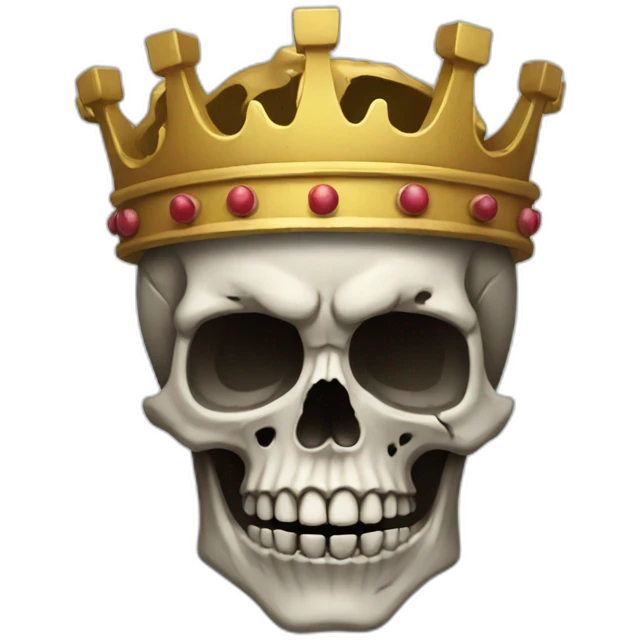 Rugged skull with a crown emoji