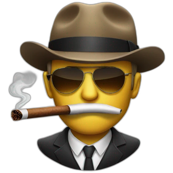 soccer ball smoking a cigar gangster emoji