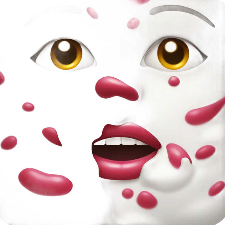 Lipstick Face covered in milk liquid emoji