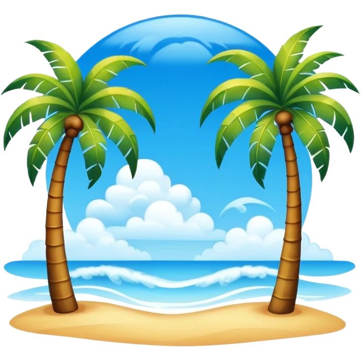 sunny sky photo with palm trees emoji