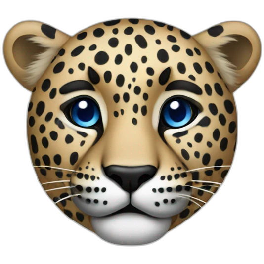 leopard with black and blue spots emoji