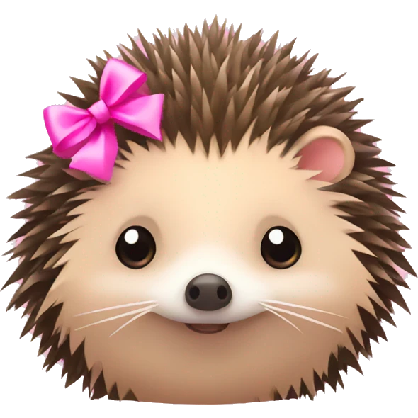 hedgehog with a pink bow emoji